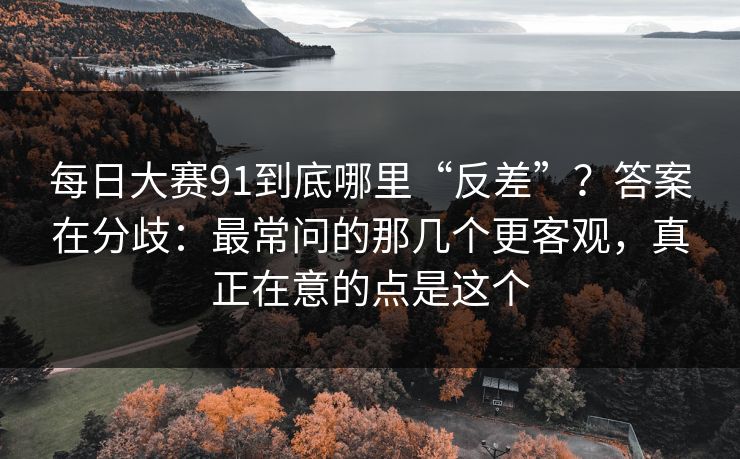 每日大赛91到底哪里“反差”？答案在分歧：最常问的那几个更客观，真正在意的点是这个